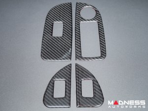Alfa Romeo Giulia Window Switch Trim Kit - Carbon Fiber - Flexible / Self Adhesive 